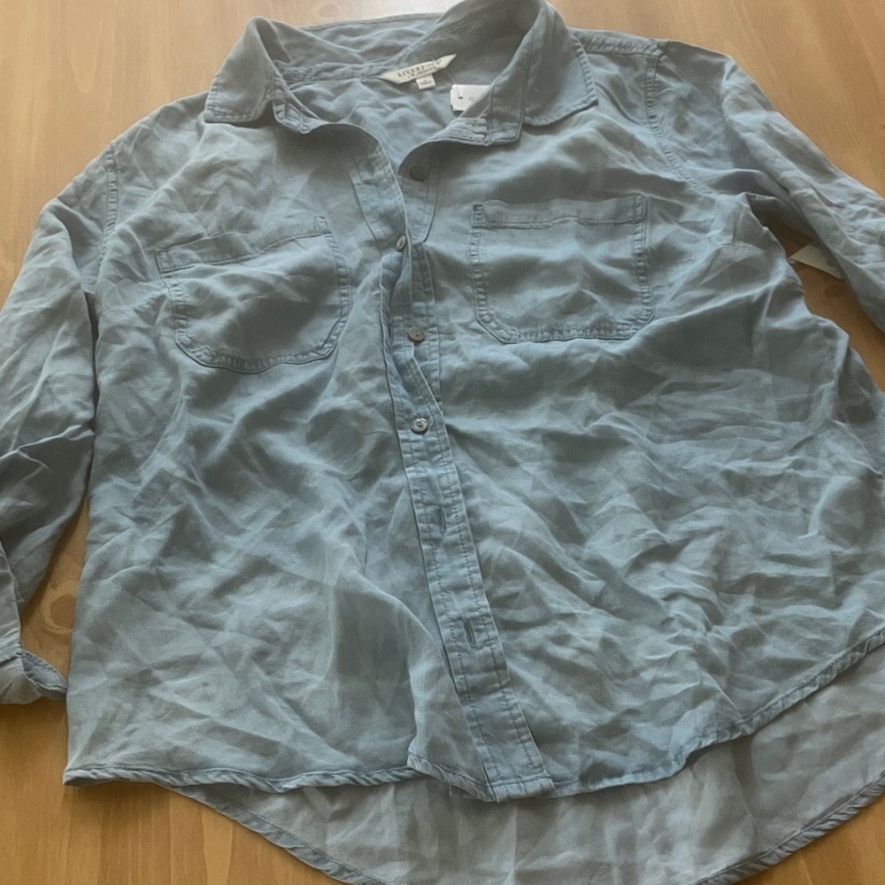 Liverpool Women's Light Blue Button Down Shirt